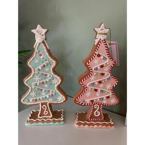 Cupcakes and Cashmere Pastel Gingerbread gumdrop Christmas Trees x2